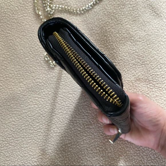 MERONA Black Quilt Textured Gold Chain Crossbody Small Clutch Purse - Picture 9 of 12
